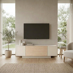 Victor TV Unit Sandstone-Sonoma Oak-White 150 x 37 x 45.5 cm – Sandstone,Sonoma Oak,White
