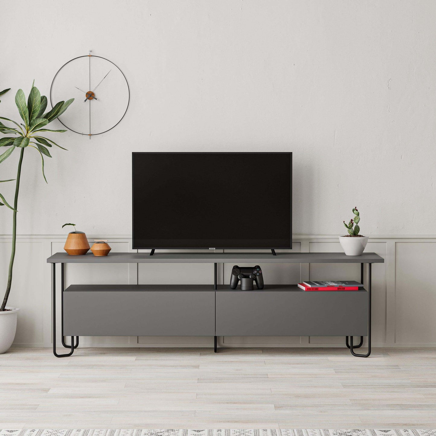 Cornea Modern Tv Unit With Storage Cabinet 150cm