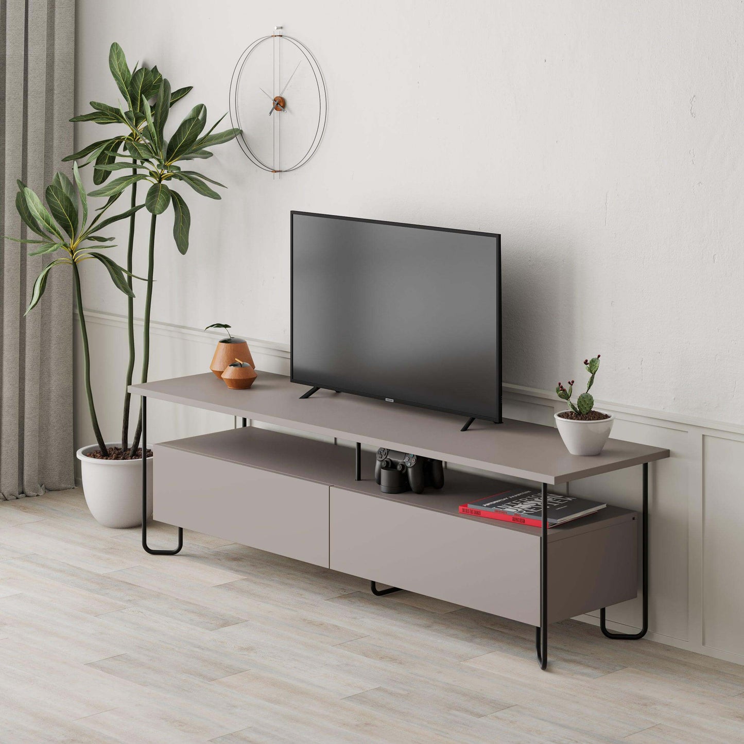 Cornea Modern Tv Unit With Storage Cabinet 150cm