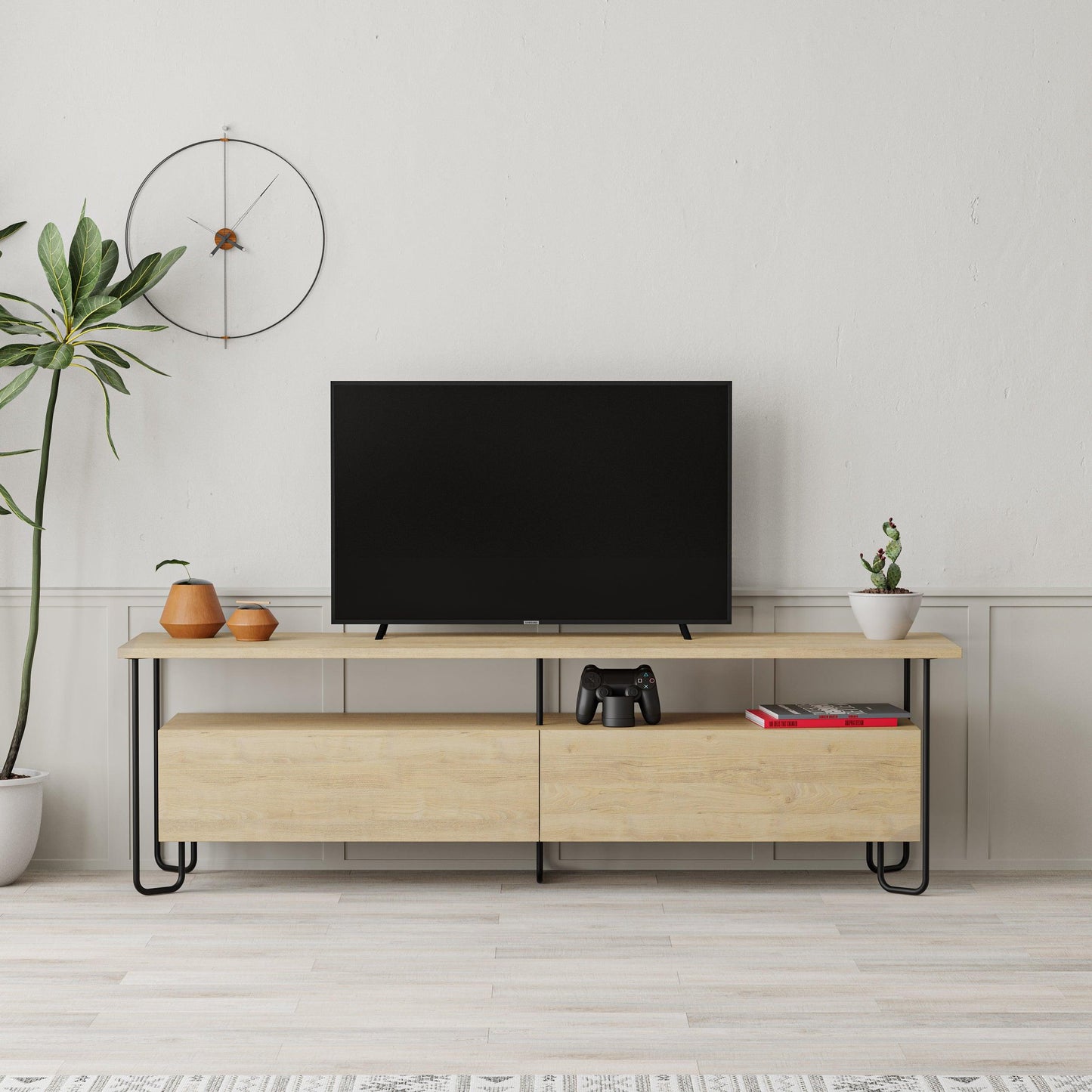 Cornea Modern Tv Unit With Storage Cabinet 150cm