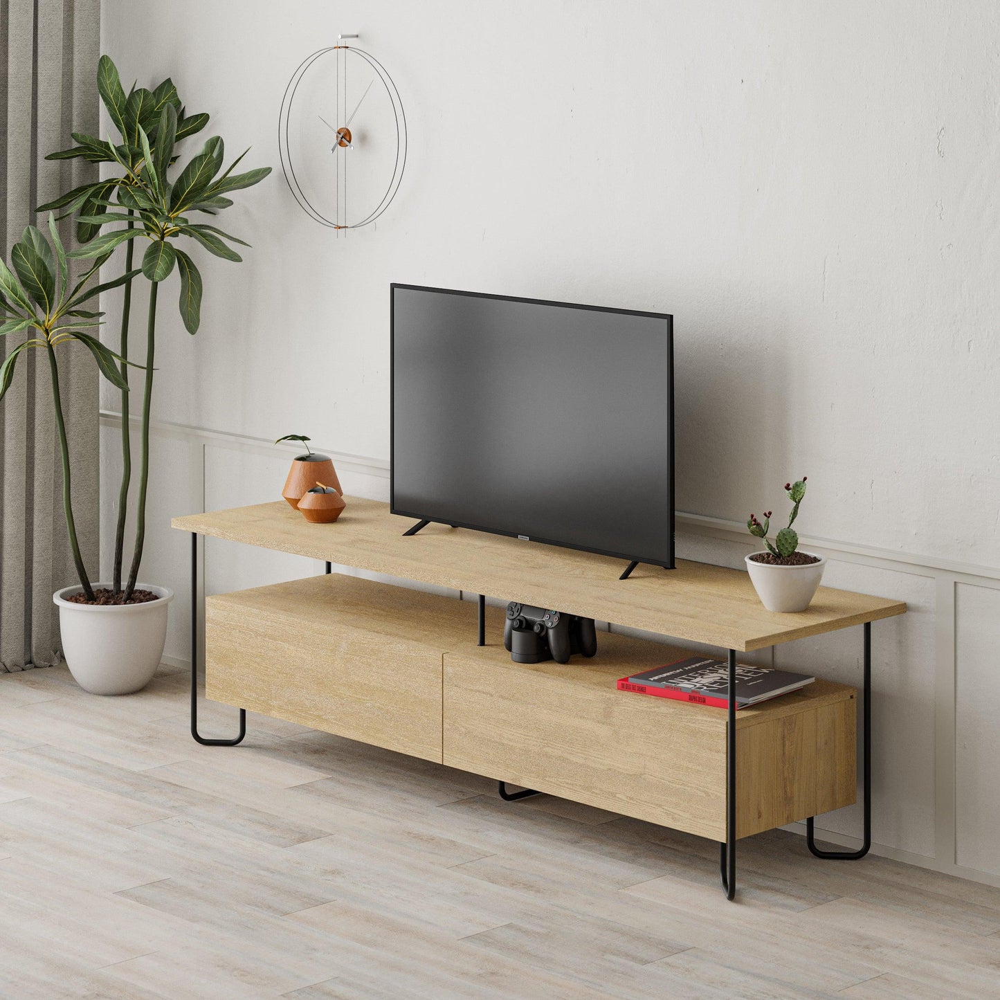 Cornea Modern Tv Unit With Storage Cabinet 150cm