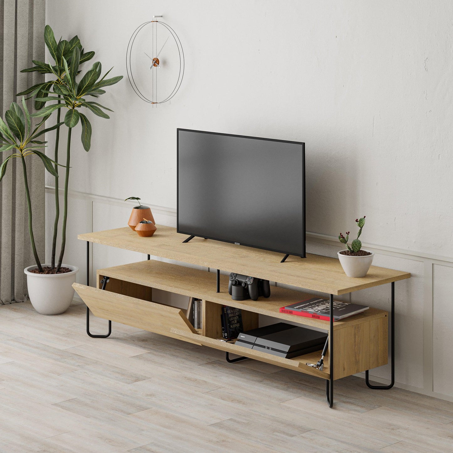 Cornea Modern Tv Unit With Storage Cabinet 150cm