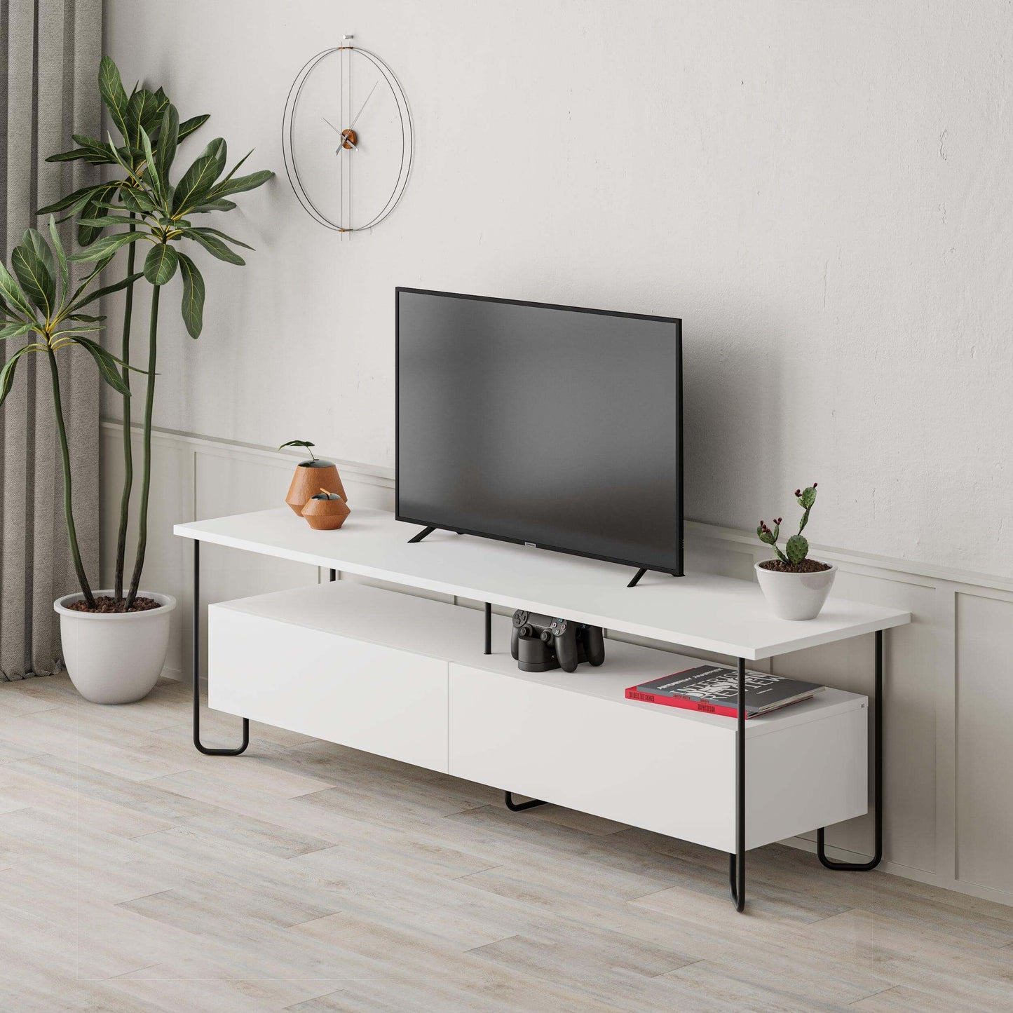Cornea Modern Tv Unit With Storage Cabinet 150cm