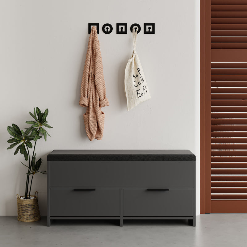 Cove Modern Shoe Storage Bench – hallway shoe bench with cushioned seat – Decortie