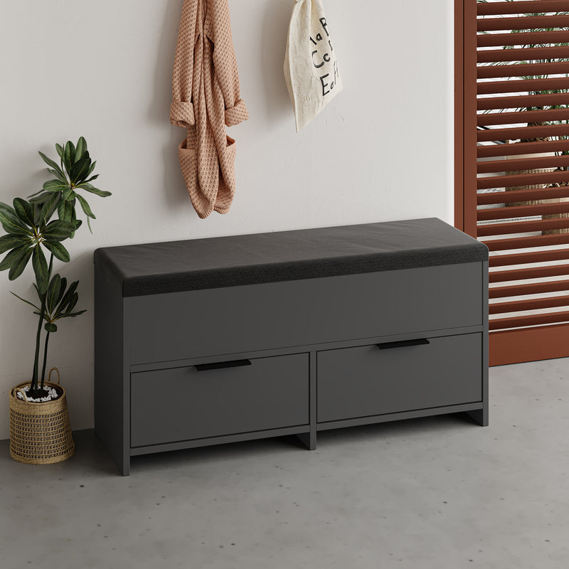 Cove Modern Shoe Storage Bench – hallway shoe bench with cushioned seat – Decortie