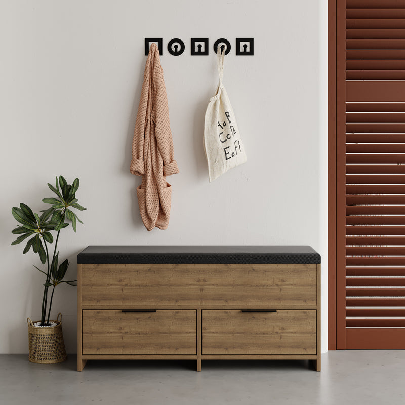 Cove Modern Shoe Storage Bench – hallway shoe bench with cushioned seat – Decortie