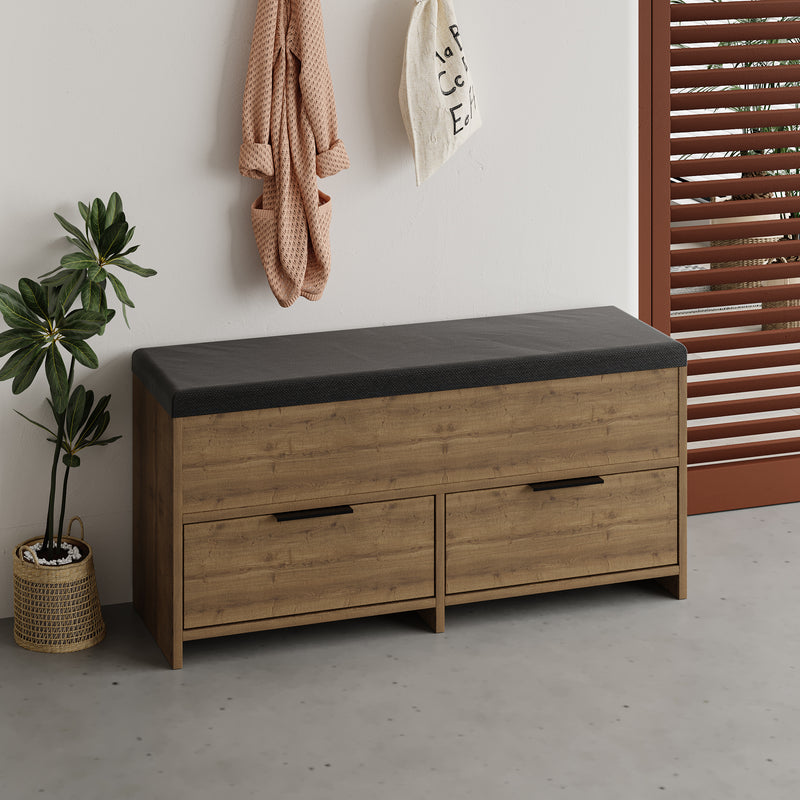 Cove Modern Shoe Storage Bench – hallway shoe bench with cushioned seat – Decortie