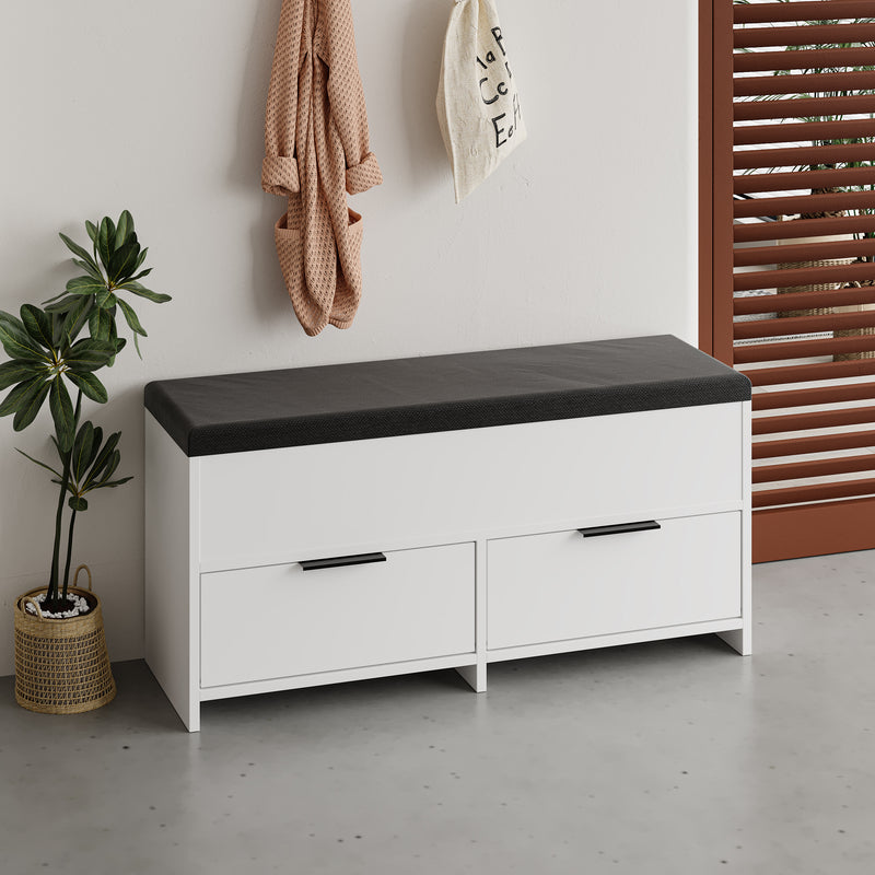 Cove Modern Shoe Storage Bench – hallway shoe bench with cushioned seat – Decortie