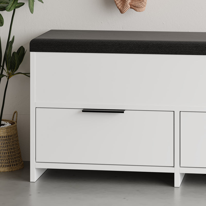 Cove Modern Shoe Storage Bench – hallway shoe bench with cushioned seat – Decortie