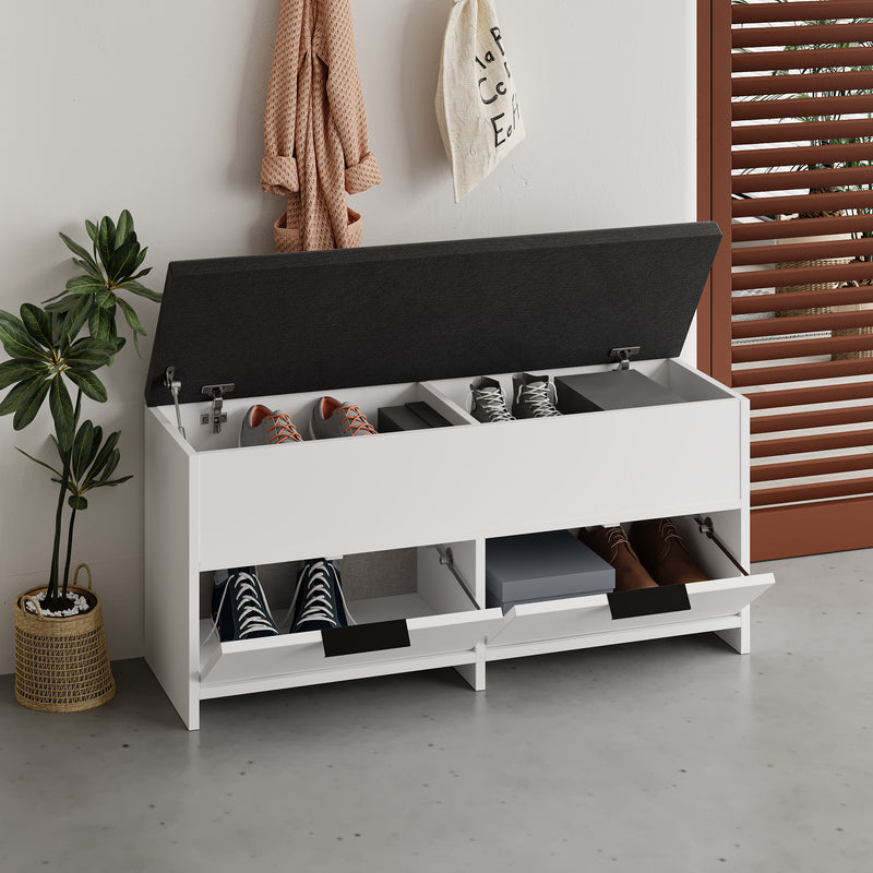 Cove Modern Shoe Storage Bench – hallway shoe bench with cushioned seat – Decortie