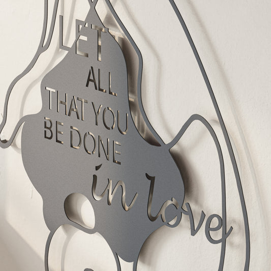Do in Love Metal Wall Art displayed on a wall – view 2
