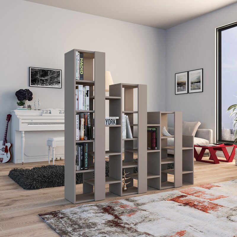 Lift Separator Modern Bookcase Display Unit Room Separator Tall 151cm - Decortie