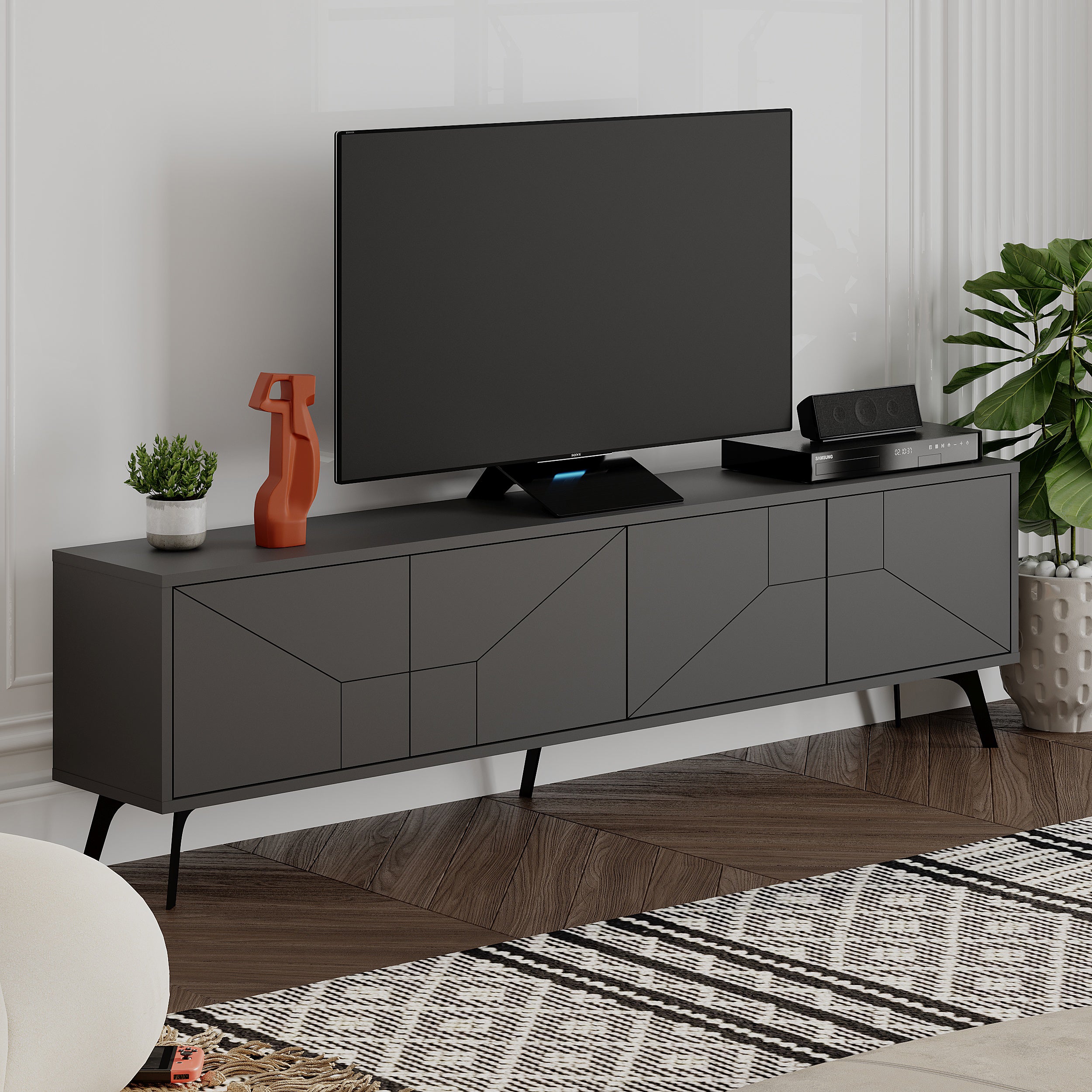 Dune Modern TV Stand With Storage Cabinet 180cm