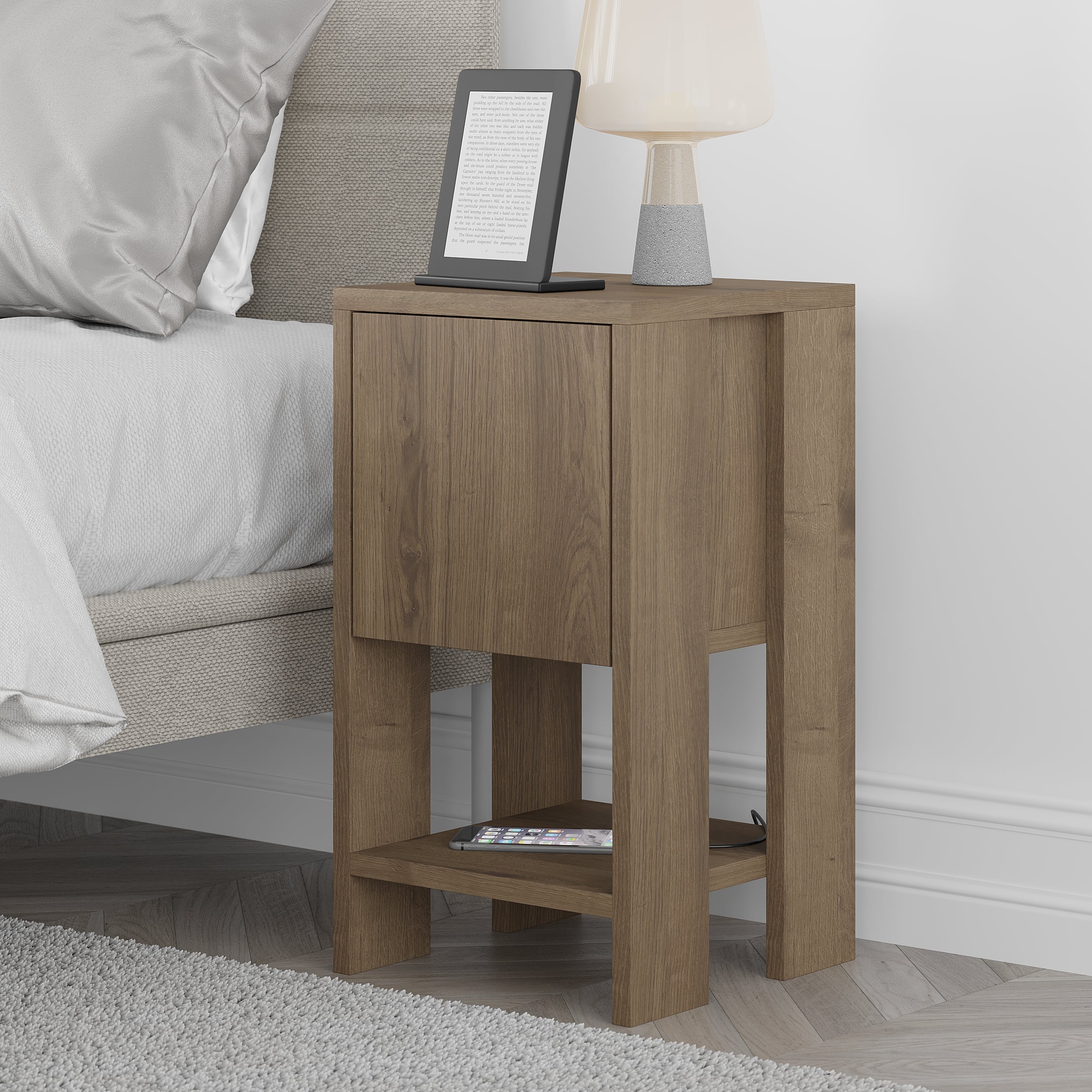 Ema Modern Bedside Table Bedroom Furniture 30cm Width