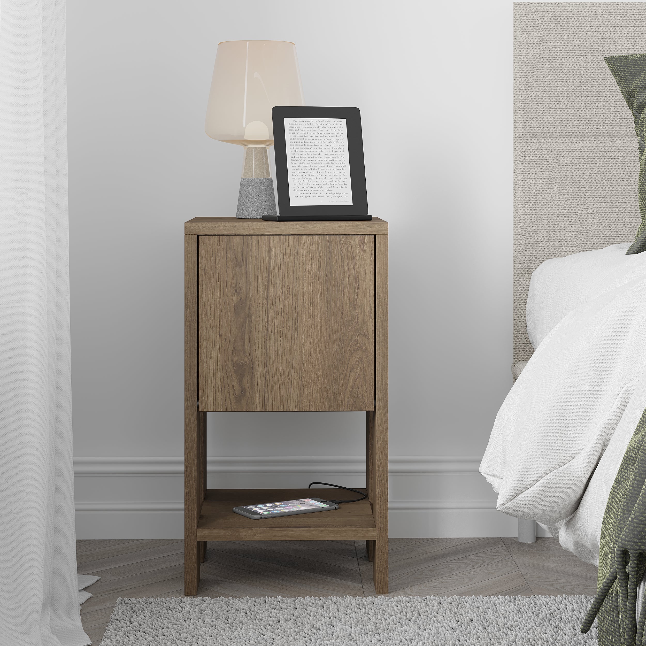 Ema Modern Bedside Table Bedroom Furniture 30cm Width