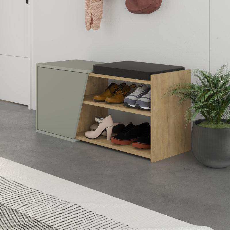 Fiona Shoe Storage with Bench 104cm – diagonal view – Decortie