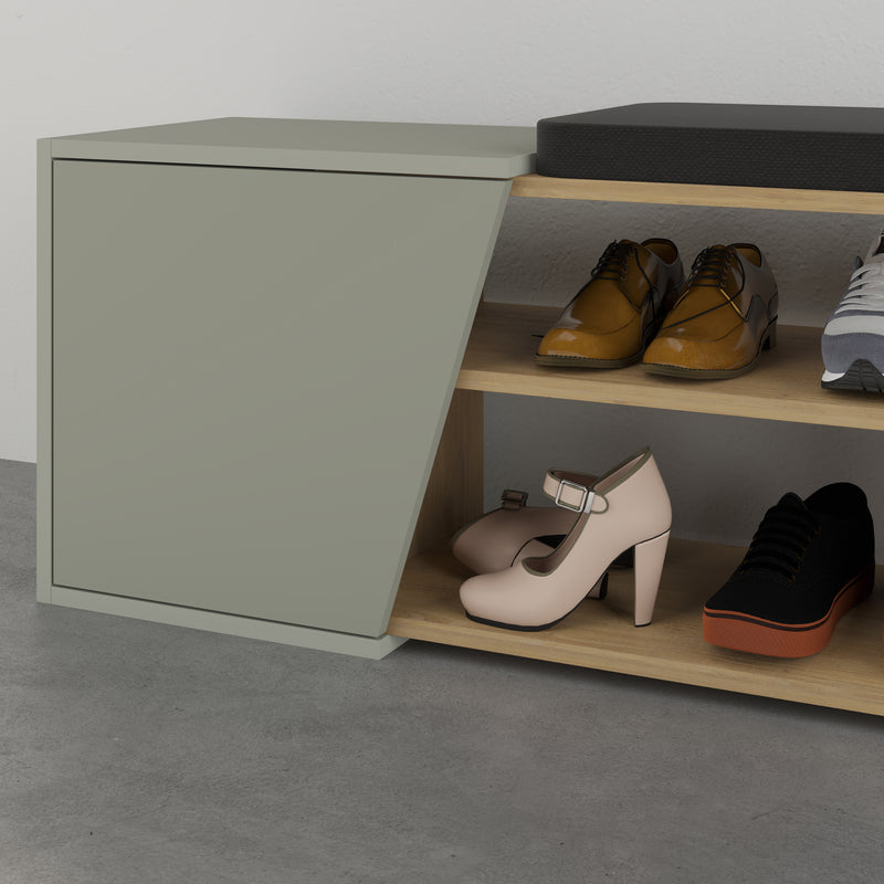 Fiona Shoe Storage with Bench 104cm detail close-up – Decortie