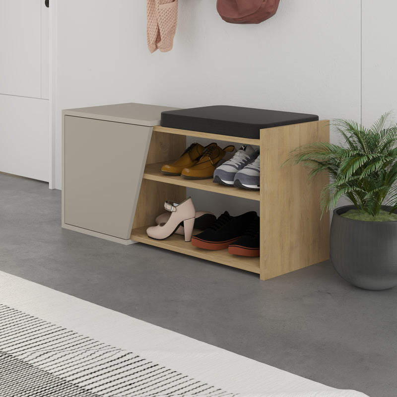 Fiona Shoe Storage with Bench 104cm – diagonal view – Decortie