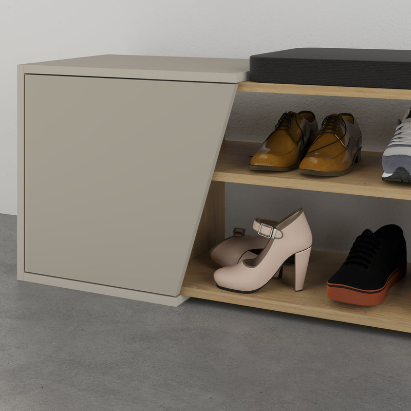Fiona Shoe Storage with Bench 104cm detail close-up – Decortie