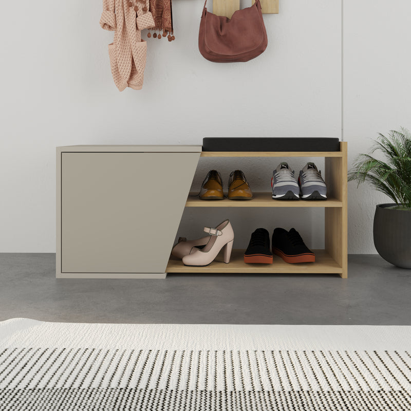 Fiona Shoe Storage with Bench 104cm – front view – Decortie