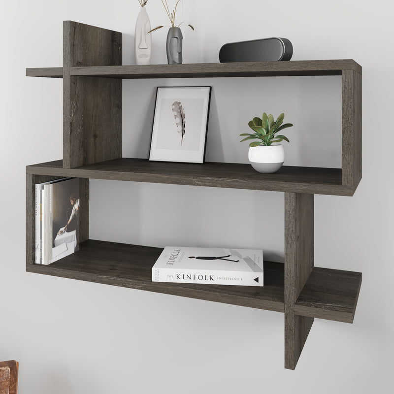 Paralel Wall Mounted Modern Bookcase Display Unit Medium W 70 cm - Decortie