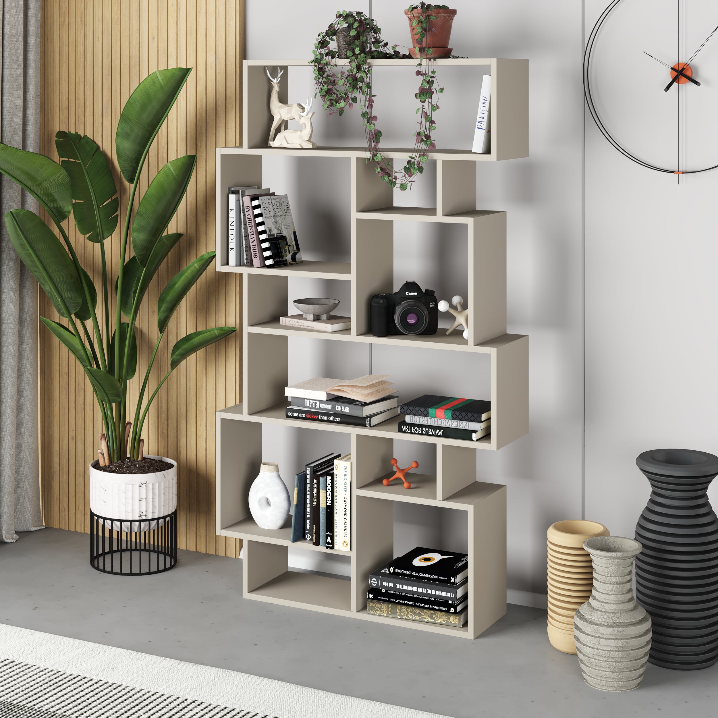 Karmato Modern Bookcase Display Unit Tall 168.5cm