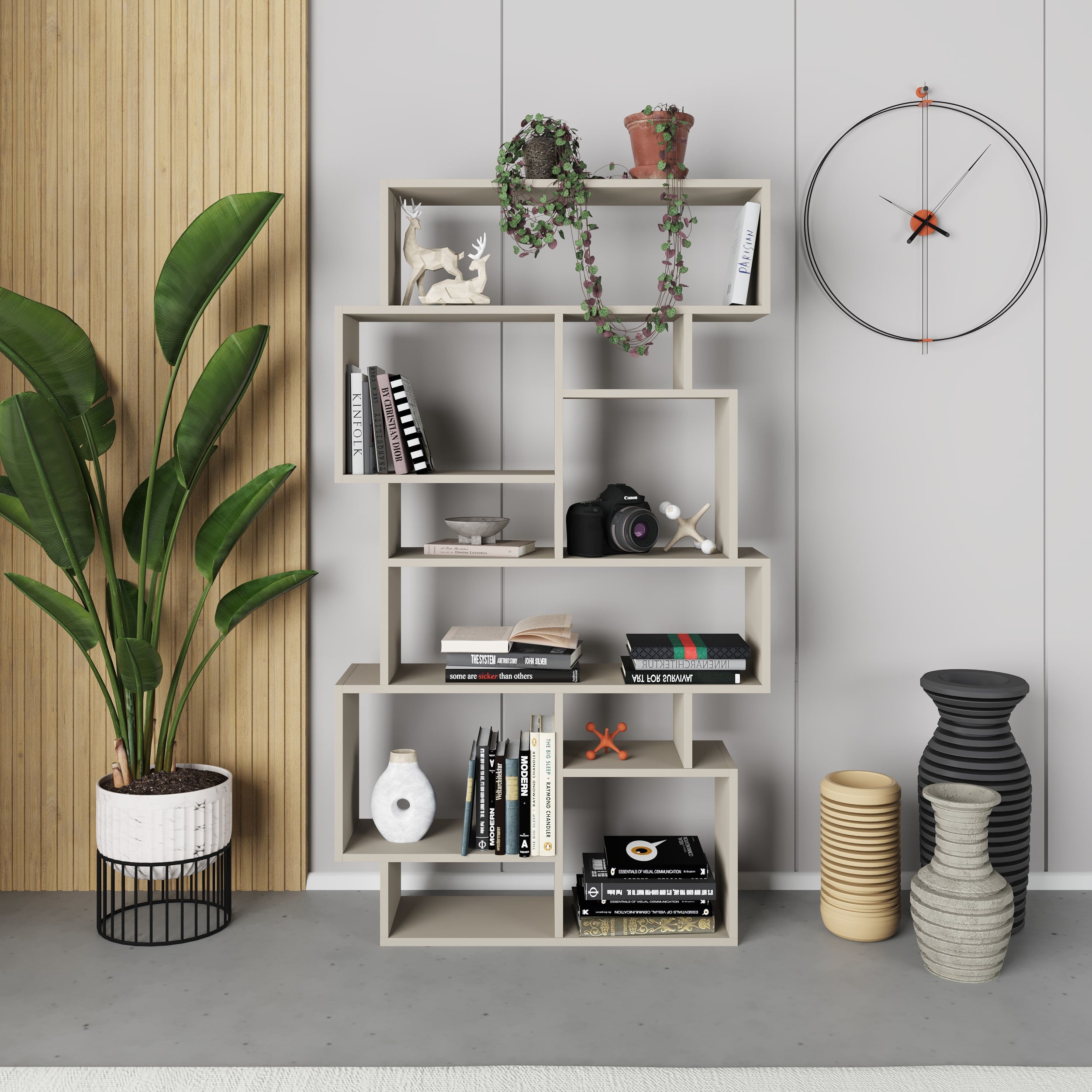 Karmato Modern Bookcase Display Unit Tall 168.5cm