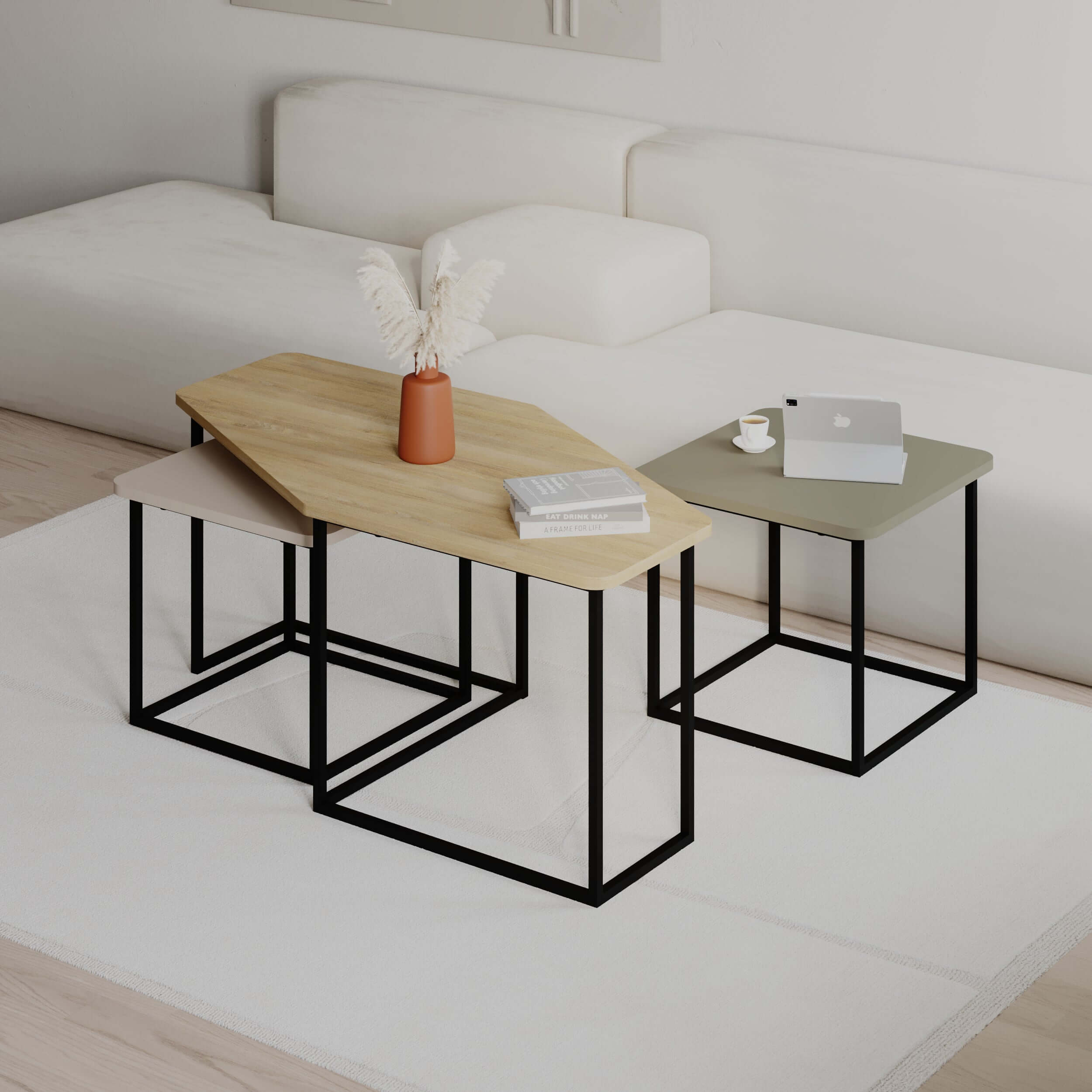 Nesty Modern Coffee Table 3 Pieces