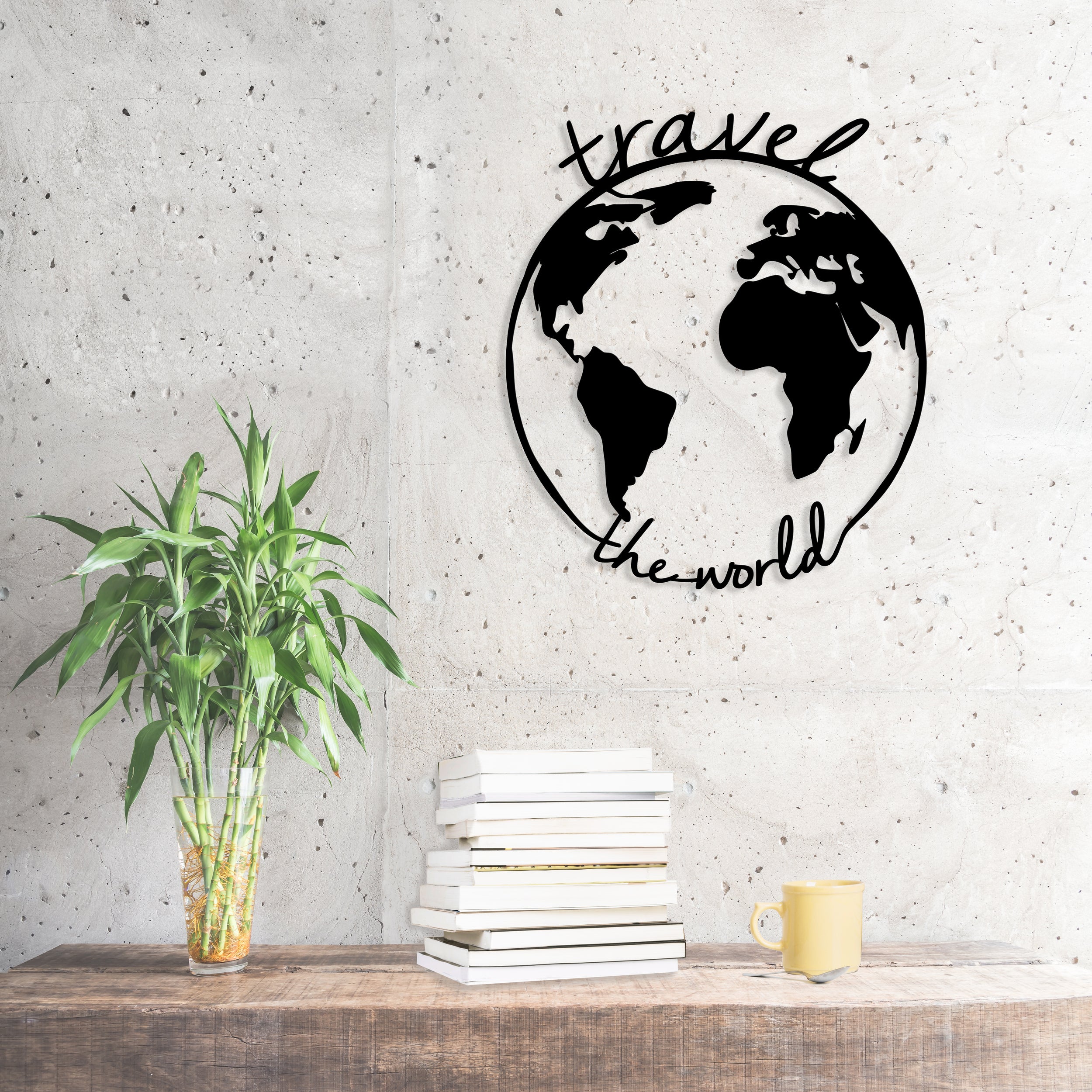 Metal Wall Art Travel the World - Decortie