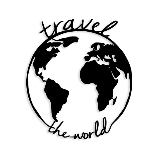 Metal Wall Art Travel the World - Decortie