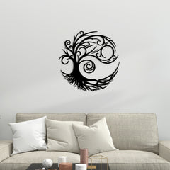 Metal Wall Art-tree Of Life 45x45 Cm – Texture Siyah