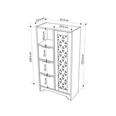 Yada Mini Multipurpose Modern Bathroom Cabinet H 122.2cm - Decortie