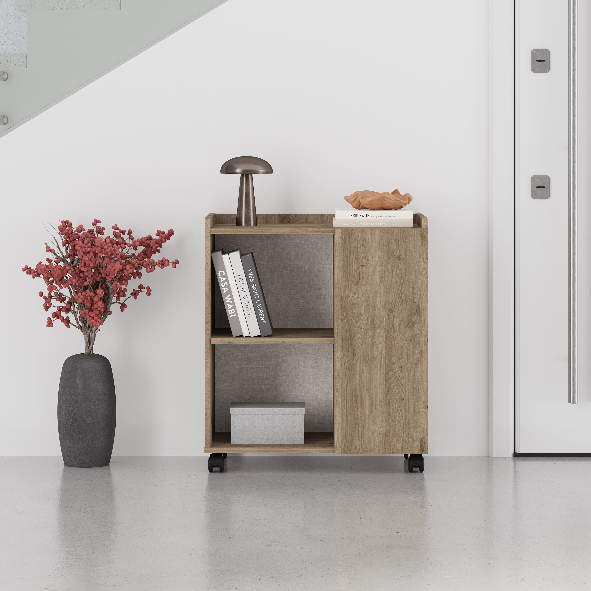Zeo Sideboard Cabinet with Heels - Modern Design - 4 Compartments – Natural Oak