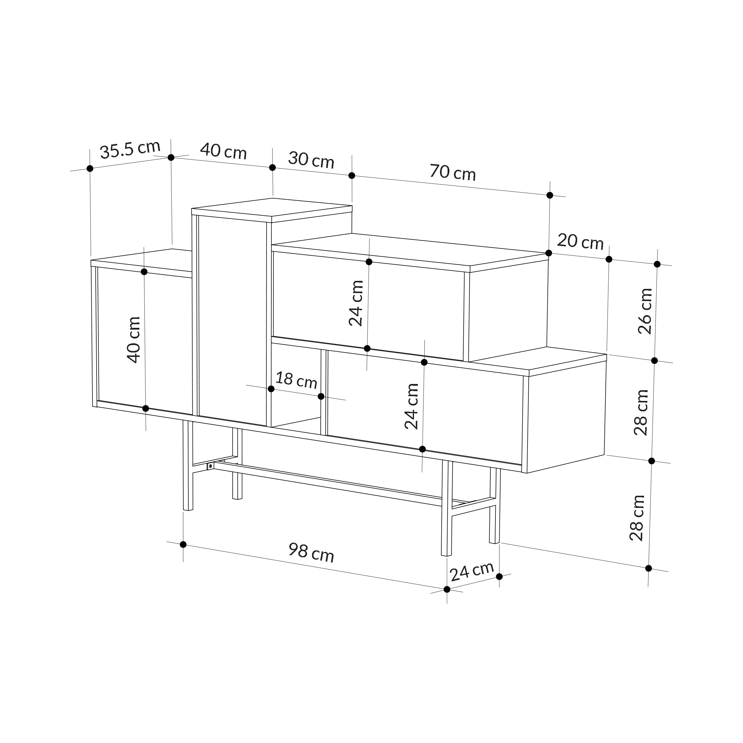 Hermes Console Sideboard Display Unit - Decortie