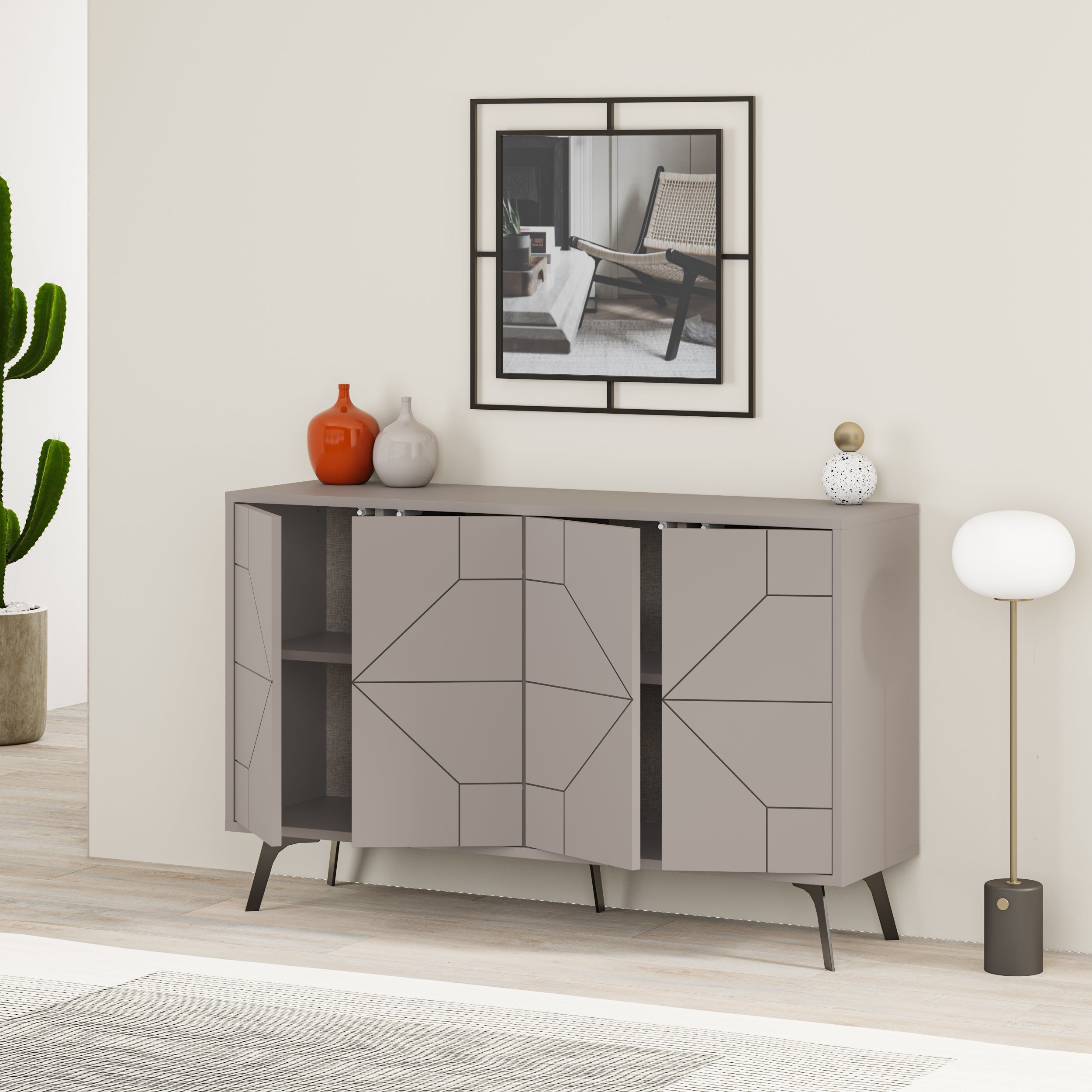 Dune Console Sideboard Display Unit 123cm – Light Mocha