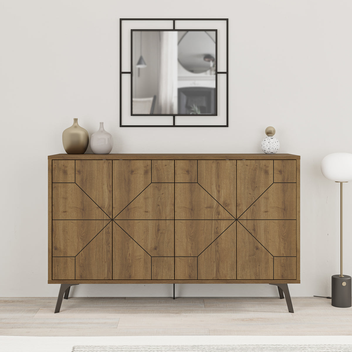 Dune Console Sideboard Display Unit 123cm – Dark Oak