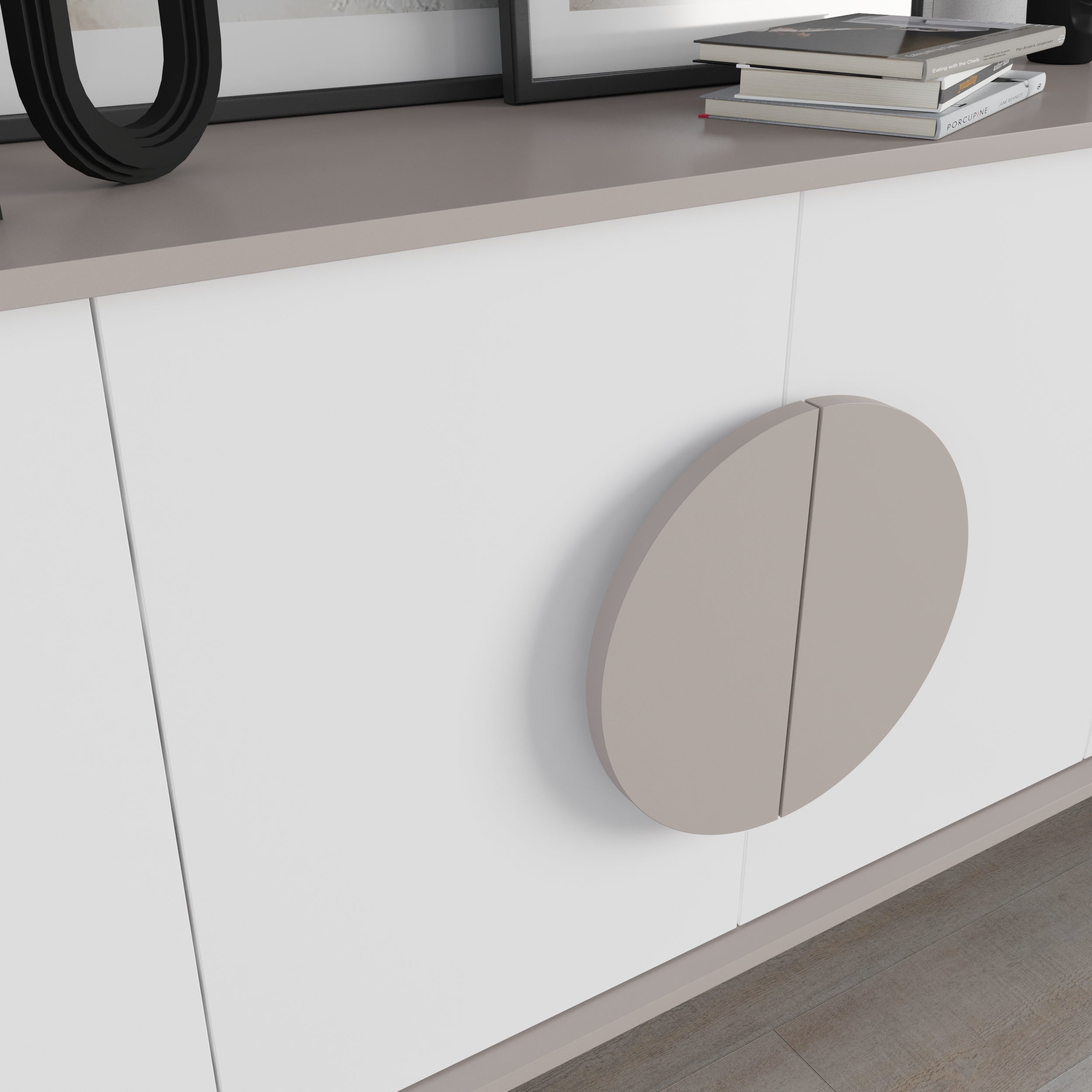 Gora Console Sideboard Display Unit 180Cm – Light Mocha,White