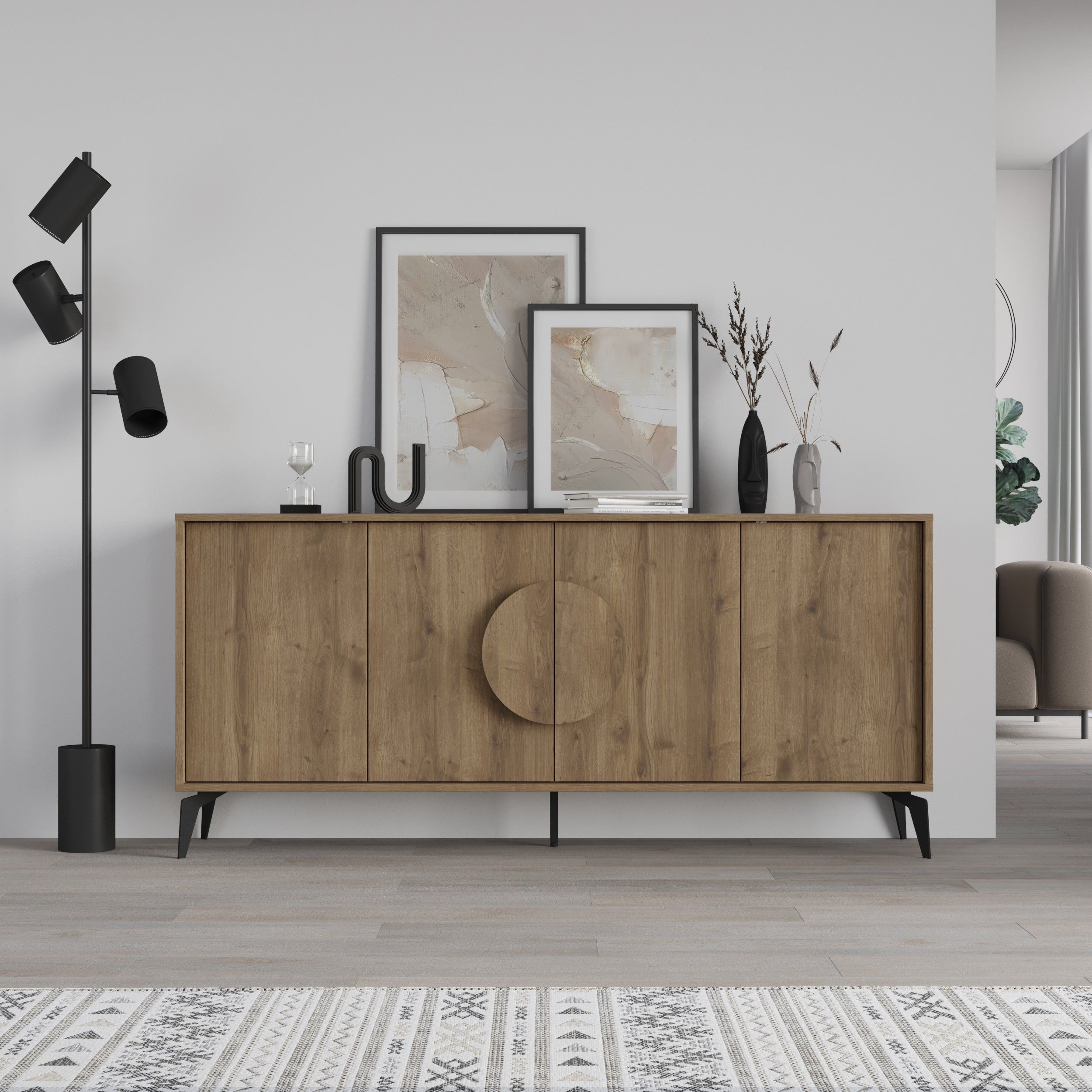 Gora Console Sideboard Display Unit 180Cm – Dark Oak