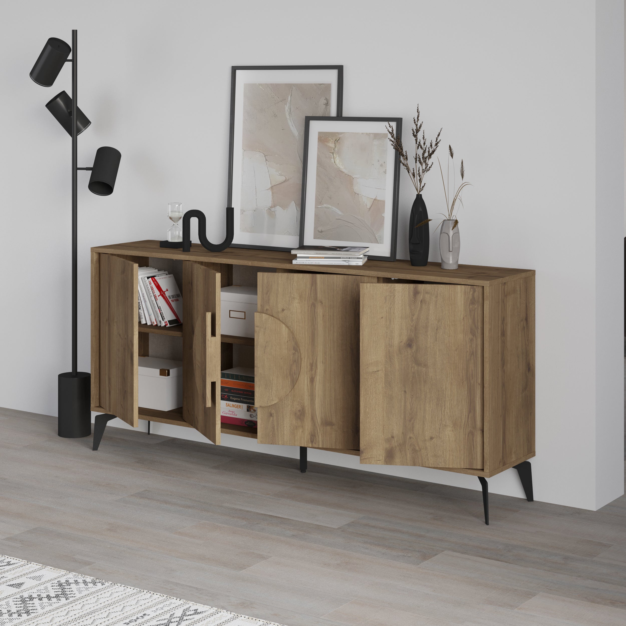 Gora Console Sideboard Display Unit 180Cm – Dark Oak