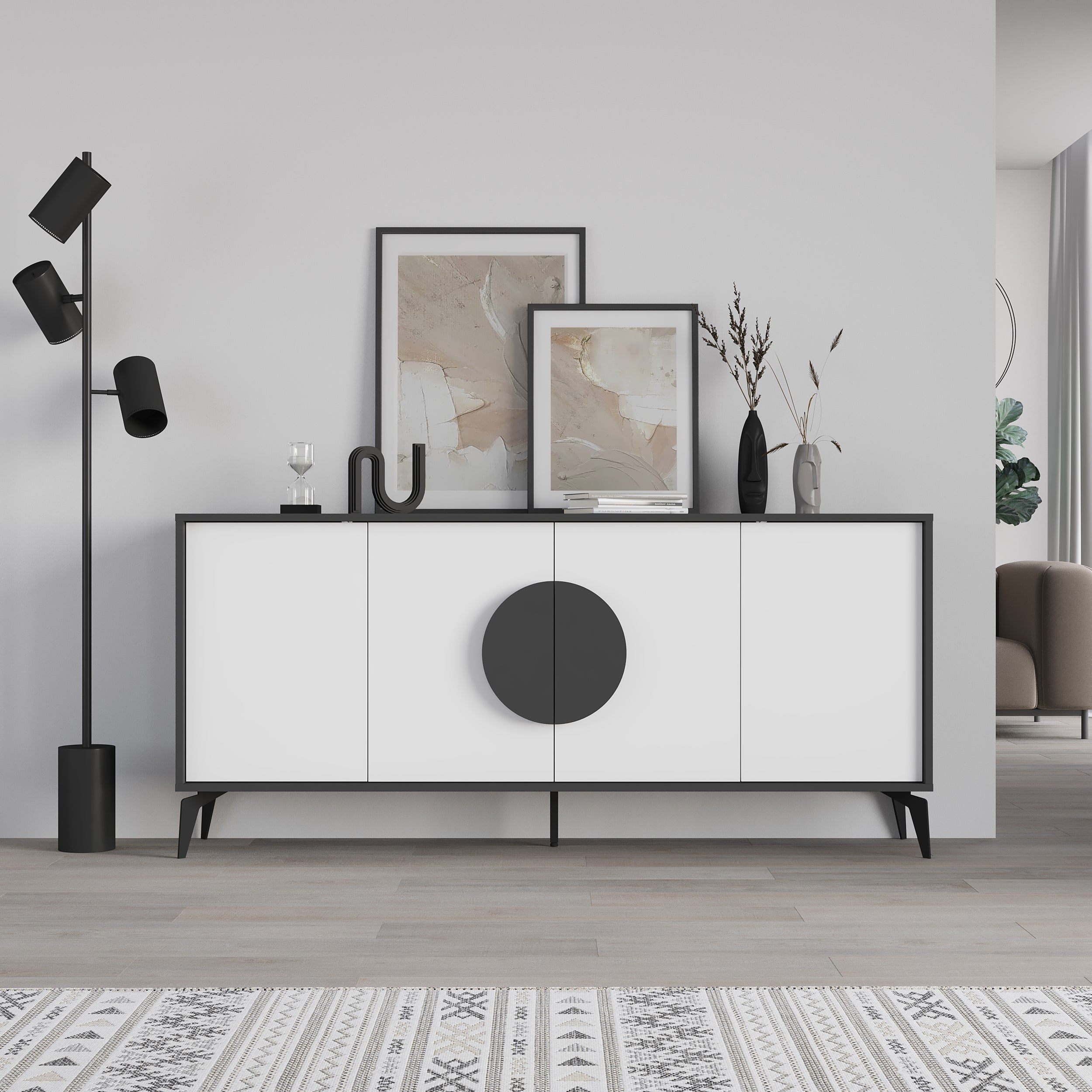 Gora Console Sideboard Display Unit 180Cm – Anthracite,White