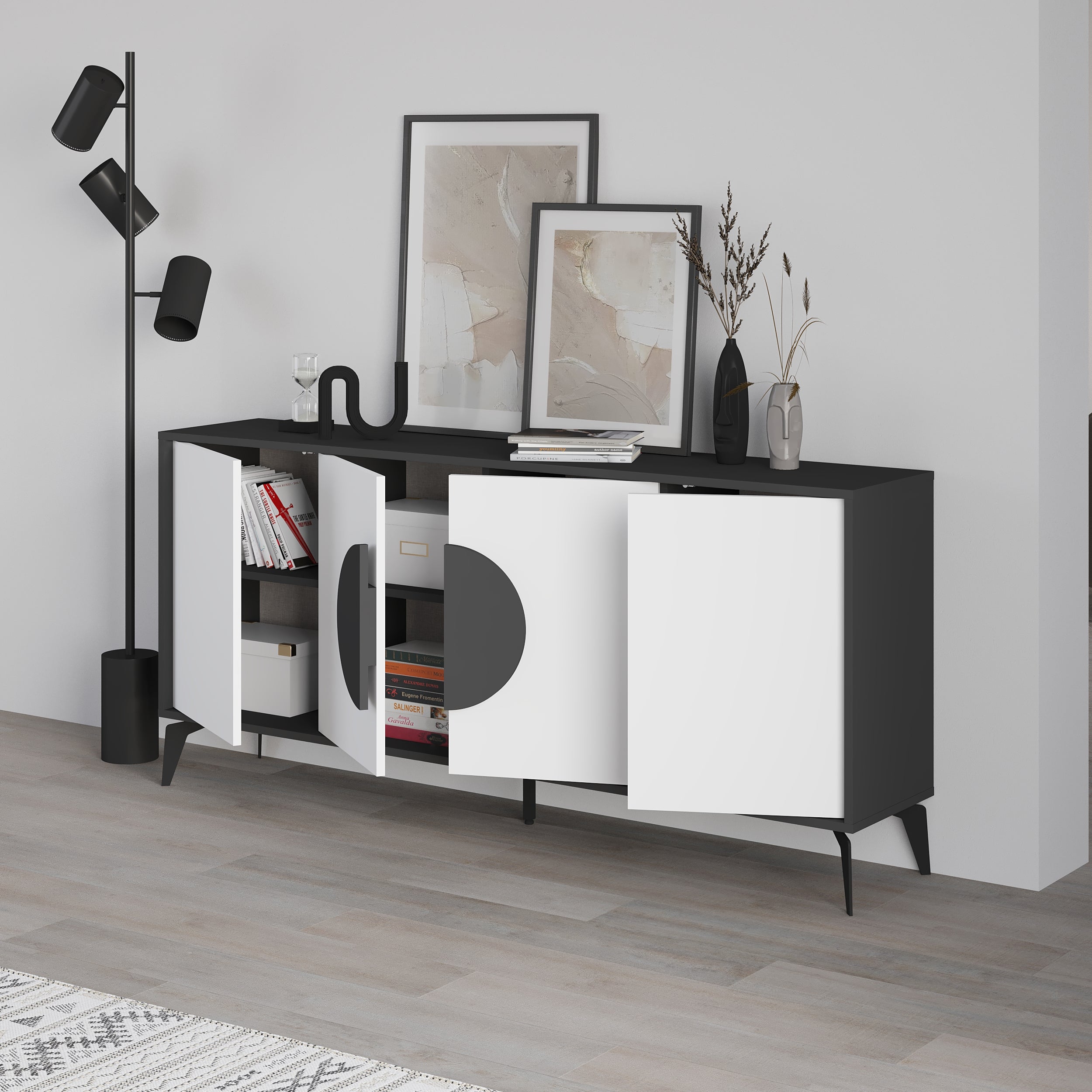 Gora Console Sideboard Display Unit 180Cm – Anthracite,White