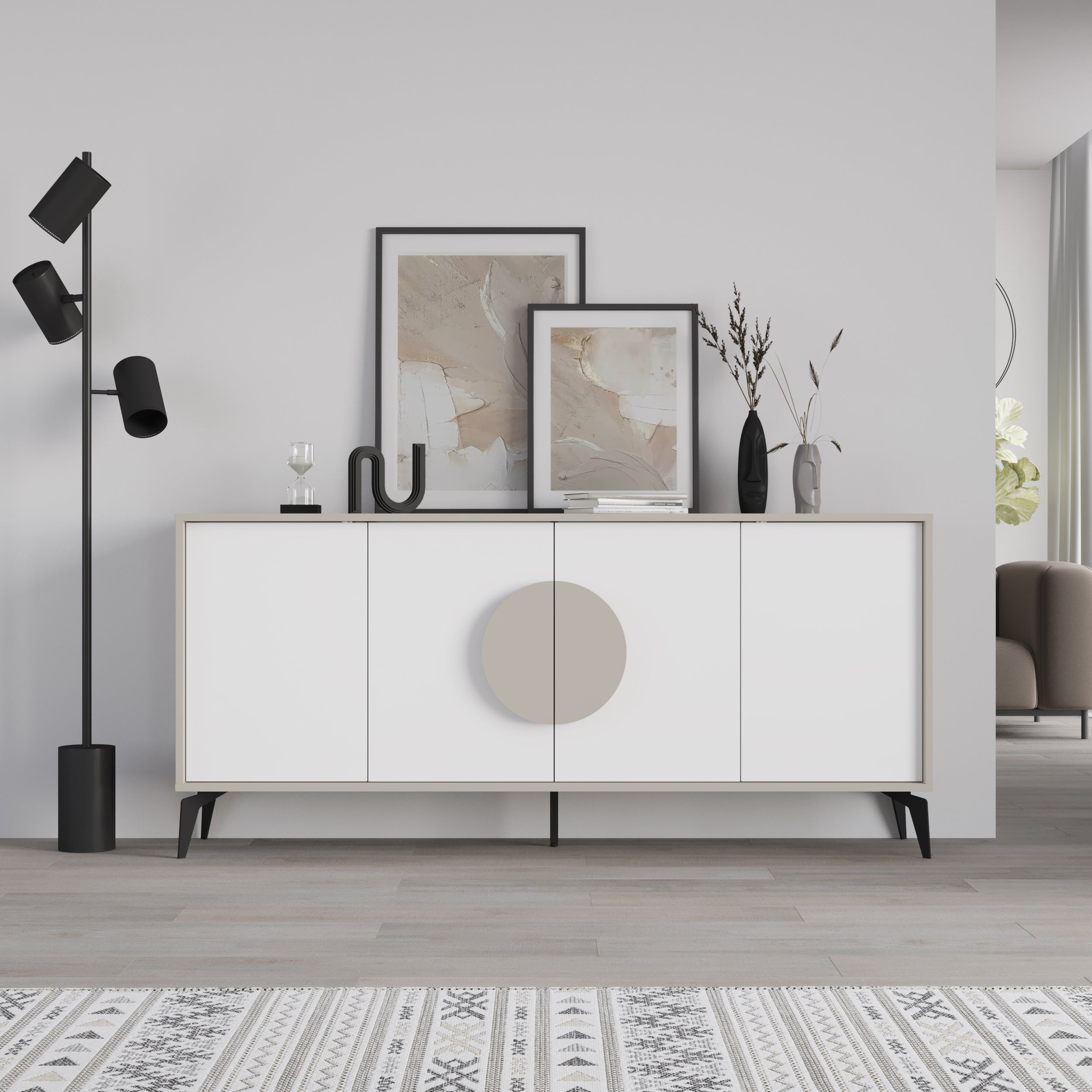 Gora Console Sideboard Display Unit 180Cm – Sandstone,White