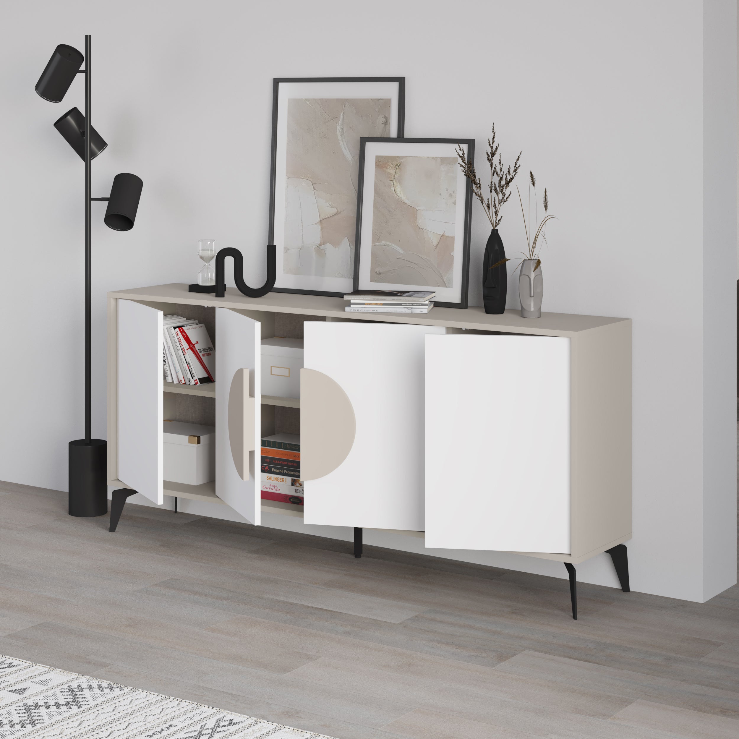 Gora Console Sideboard Display Unit 180Cm – Sandstone,White