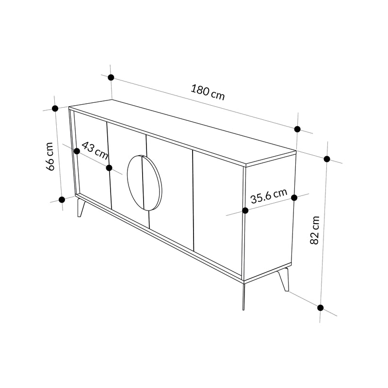 Gora Console Sideboard Display Unit 180Cm - Decortie