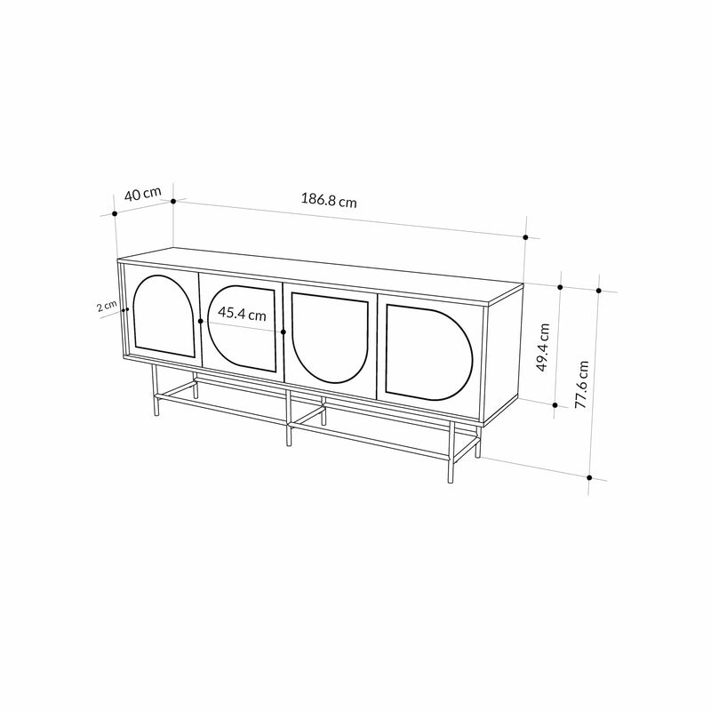 Joji Sideboard Console Unit – dimensions – living room or hallway sideboard – Decortie