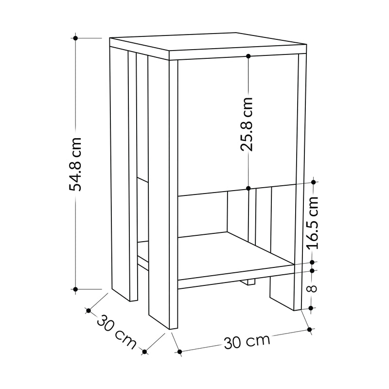 Ema Bedside Table 30cm – Decortie