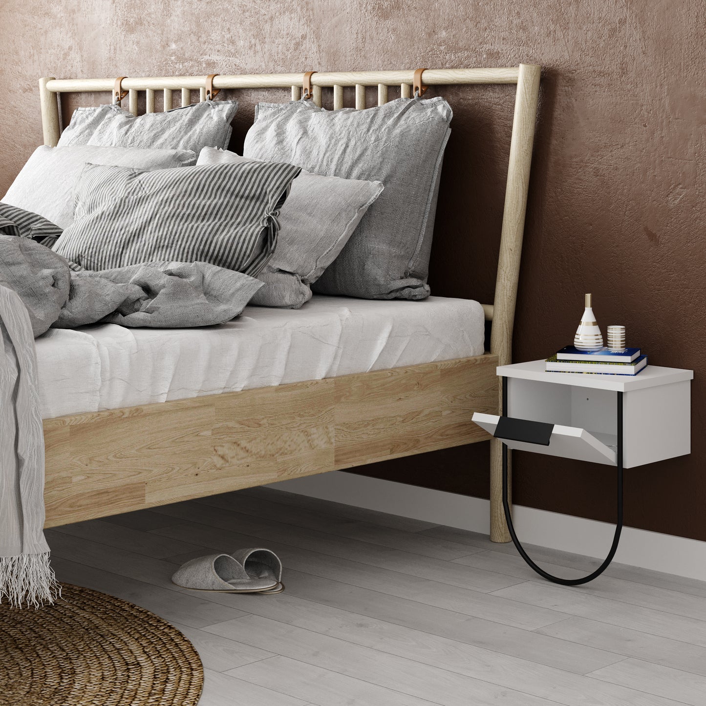 Norfolk Modern Bedside Table Bedroom Furniture W 33cm