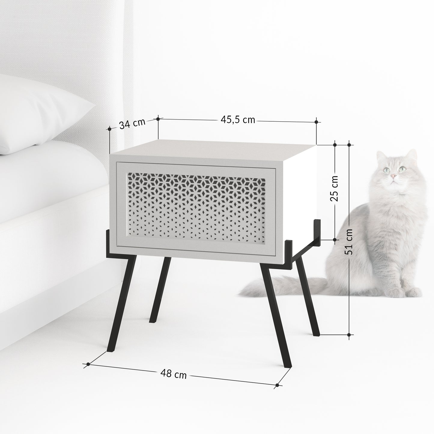 Naive Modern Bedside Table Bedroom Furniture Width 48cm