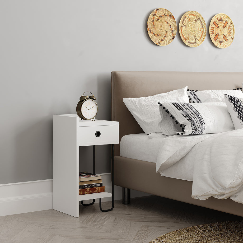 decortie Sirius Modern Bedside Table Left Module Width Bedroom Furniture 32cm