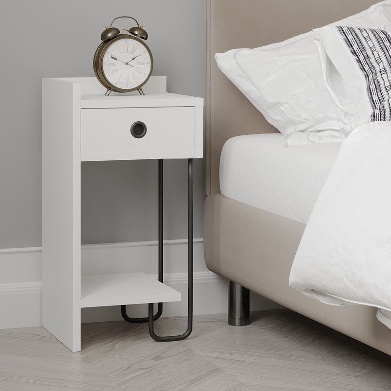 Sirius Bedside Table Left Module 32cm – styled in bedroom – Decortie